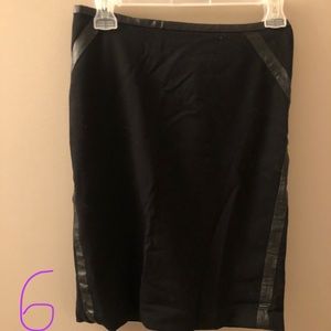 Pencil skirt with faux leather detailing